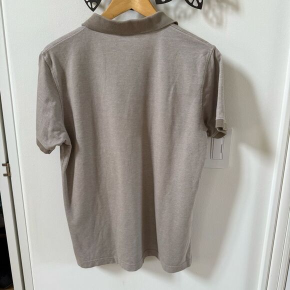 Salt Two Tones Heathered Tan Cotton Polo Shirt L - Picture 10 of 10